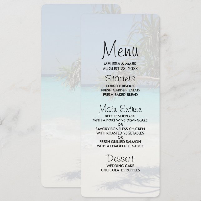 Sunny Tropical Beach Ocean Paradise Invitation (Front/Back)