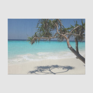 Sunny Tropical Beach Ocean Paradise Tissue Paper