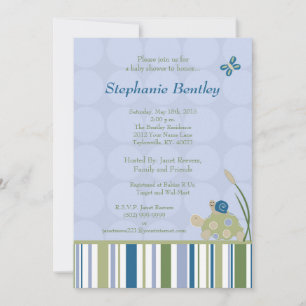 Sunny Turtle 5x7 Pond Creatures Invitation