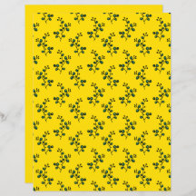 Sunny Twigs, A Summer Pattern Flat Paper Sheet