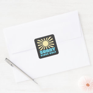 Sunny Vibes Only – Bold Retro Sunshine Graphic Square Sticker