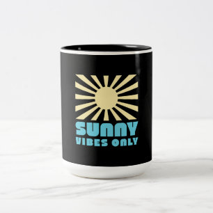 Sunny Vibes Only – Bold Retro Sunshine Graphic Two-Tone Coffee Mug
