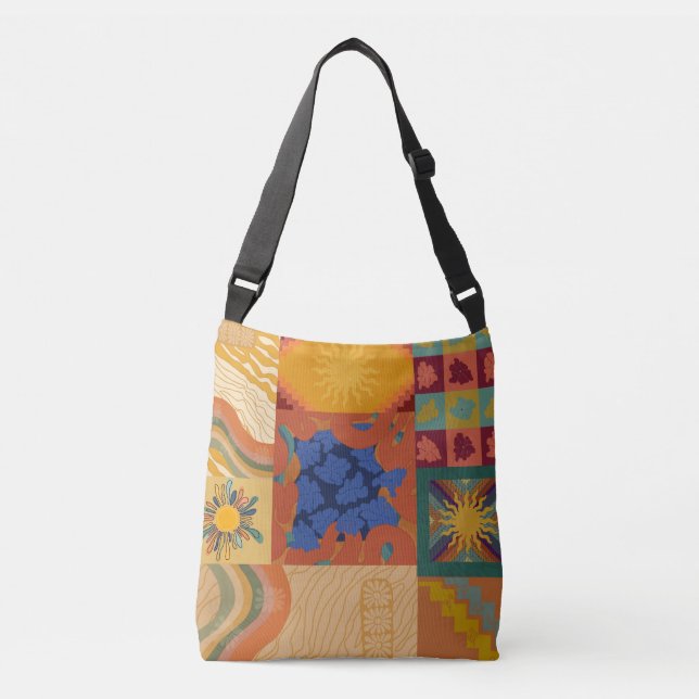 Sunny Vibes Patchwork Crossbody Bag (Front)