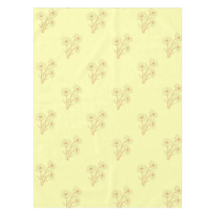 Sunny Vintage Pastel Yellow Floral Pattern Spring Tablecloth