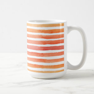 Sunny Watercolor Stripe Pattern Coffee Mug