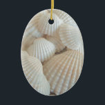 Sunny White Seashells, Summer Beach Exotic Ceramic Tree Decoration<br><div class="desc">Sunny White Seashells,  Summer Beach,  Exotic</div>