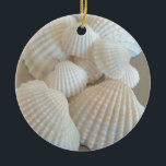 Sunny White Seashells, Summer Beach Exotic Ceramic Tree Decoration<br><div class="desc">Sunny White Seashells,  Summer Beach,  Exotic</div>