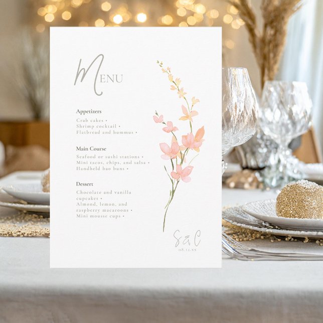 Sunny Wildflower Wedding Border ID1023 Menu (Creator Uploaded)