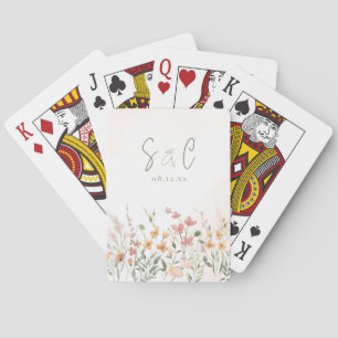 Sunny Wildflower Wedding Border ID1023 Playing Cards