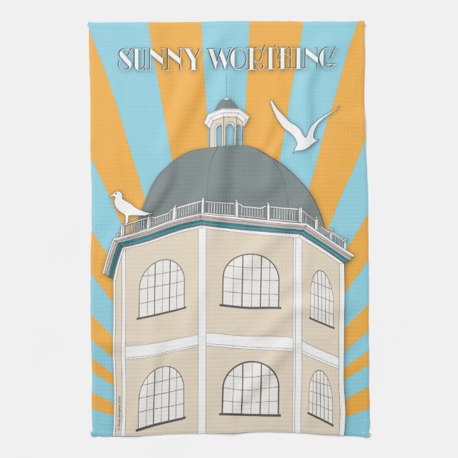 Sunny Worthing kitchen towel (Vertical)