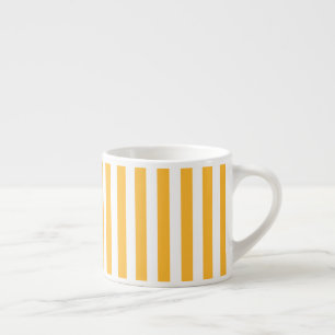 Sunny yellow and white candy stripes espresso cup