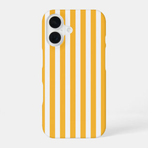 Sunny yellow and white candy stripes iPhone 16 case