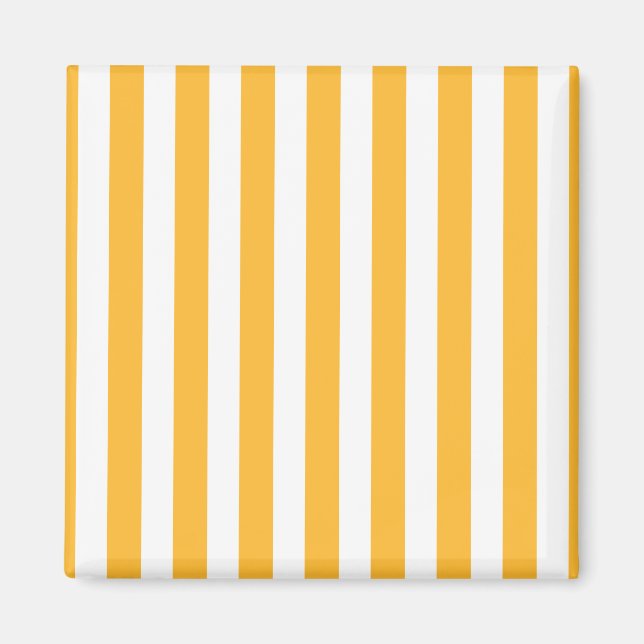 Sunny yellow and white candy stripes magnet (Front)