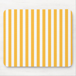 Sunny yellow and white candy stripes mouse mat