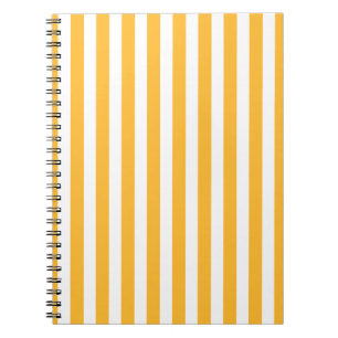 Sunny yellow and white candy stripes notebook