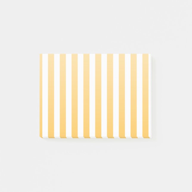 Sunny yellow and white candy stripes post-it notes (Front)