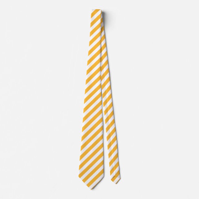 Sunny yellow and white candy stripes tie (Front)
