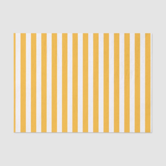 Sunny yellow and white candy stripes tissue paper (Front)