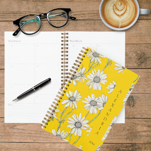 Sunny Yellow and White Daisies Planner