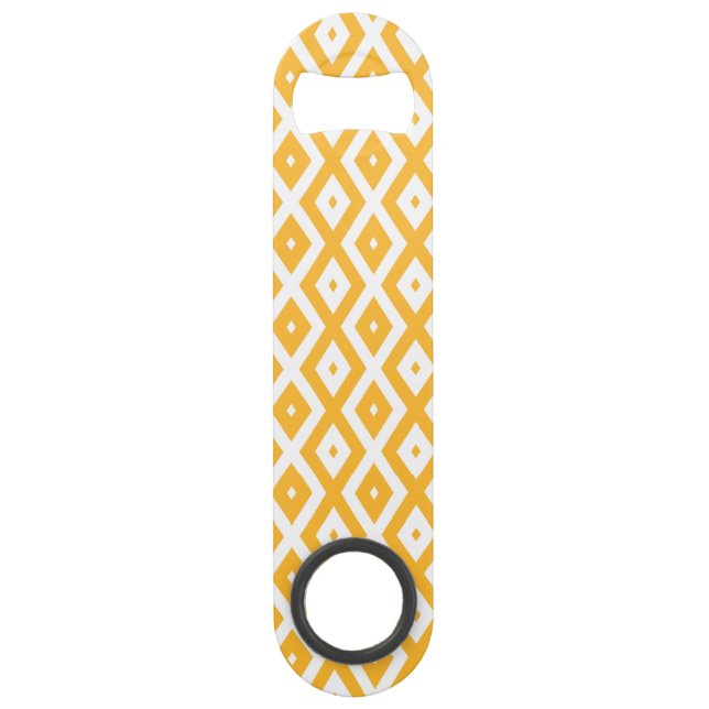 Sunny yellow and white diamond pattern (Front)