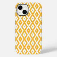 Sunny yellow and white diamond pattern
