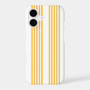 Sunny yellow and white five stripe pattern
