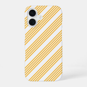Sunny yellow and white five stripe pattern iPhone 16 case