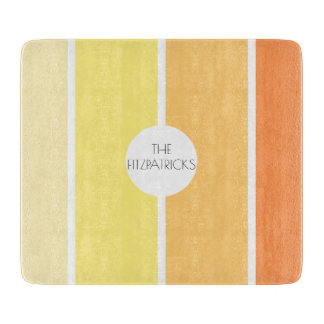 Sunny Yellow Colour Blocks Modern Hip Charcuterie Cutting Board