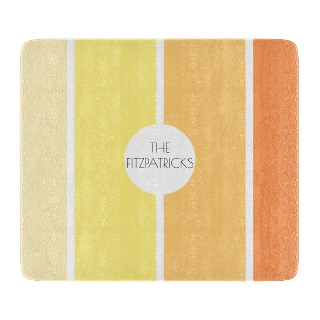 Sunny Yellow Colour Blocks Modern Hip Charcuterie Cutting Board (Front)