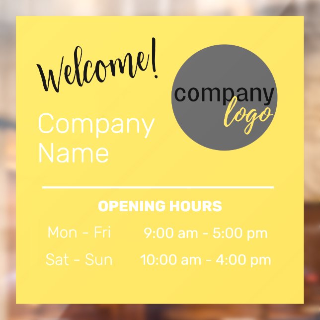 SUNNY YELLOW EYE-CATCHING BUSINESS WELCOME DECAL (Sheet 2)