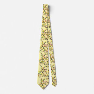 Sunny Yellow Floral Blossoms Tie