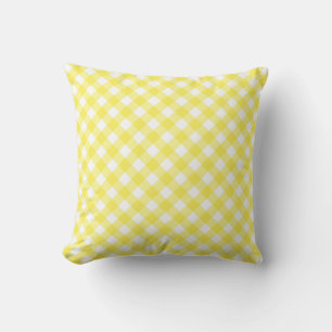 Sunny Yellow Gingham Cushion