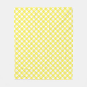 Sunny Yellow Gingham Fleece Blanket