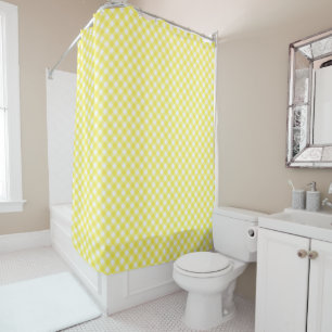 Sunny Yellow Gingham Shower Curtain
