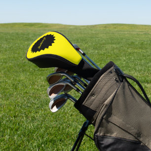Sunny Yellow Golf Head Cover with Name and Initial