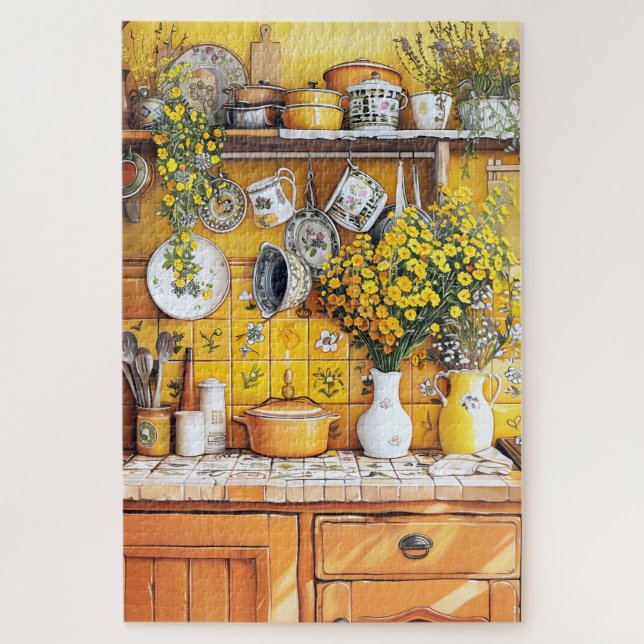 Sunny Yellow Kitchen Jigsaw Puzzle (Vertical)