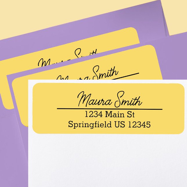 Sunny yellow minimalist return address label (Creator Uploaded)