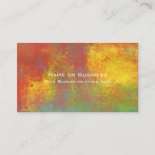Sunny Yellow Orange Green Rustic Grunge Abstract Business Card