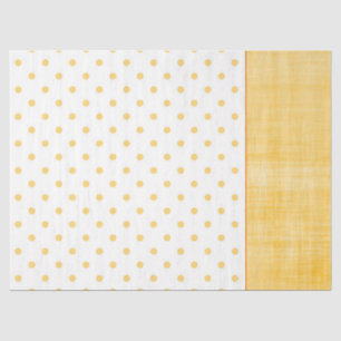 Sunny Yellow Orange Whitewash Linen Polkadots Wrap Tissue Paper