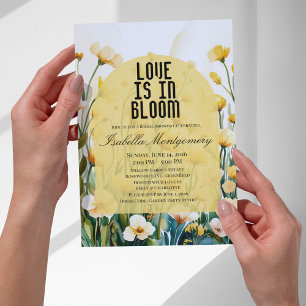 Sunny Yellow Palette Love in Bloom Bridal Shower Invitation