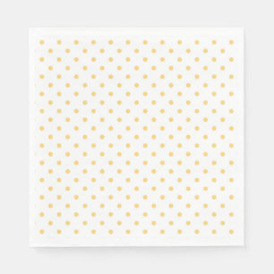 Sunny Yellow Polka Dot White Party Napkin