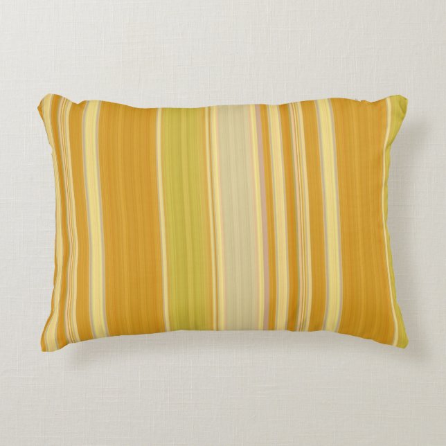 Sunny Yellow Stripes Decorative Cushion (Front)