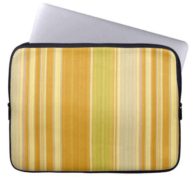 Sunny Yellow Stripes Laptop Sleeve (Front)