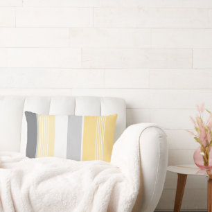 Sunny Yellow Stripes Lumbar Cushion