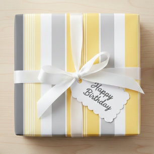 Sunny Yellow Stripes Wrapping Paper