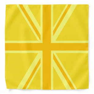 Sunny Yellow Union Jack British Flag Decor Bandana