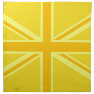 Sunny Yellow Union Jack British Flag Decor Napkin
