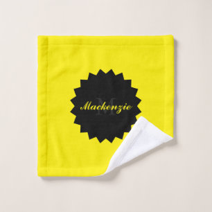 Sunny Yellow Wash Cloth with Name and Initial