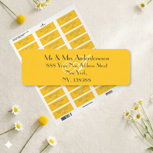 Sunny Yellow Wedding White Monogram Return Address