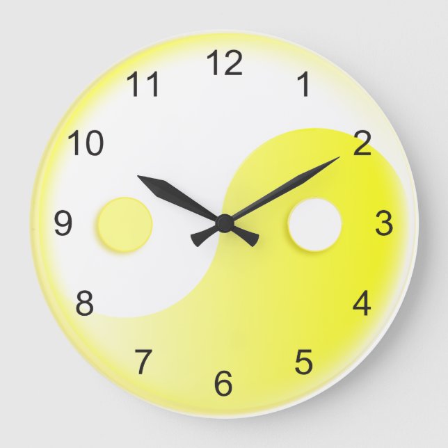 Sunny Yellow Yin & Yang Large Clock (Front)